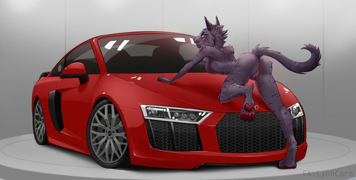 2018 4_toes anthro anus breasts car digital_media_(artwork) domestic_cat feet felid feline felis female fingers genitals lynncore mammal pussy solo toes vehicle // 1280x648 // 120KB