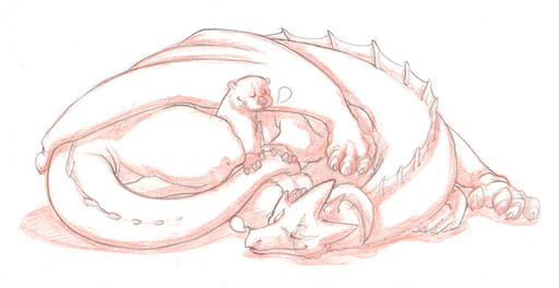 anthro bodily_fluids bubble claws conditional_dnp dragon duo eyes_closed feral friends fur lutrine male mammal membrane_(anatomy) membranous_wings mustelid otterface paws scalie scar scy_storm_(character) sefeiren size_difference sketch sleeping snot snot_bubble wings // 800x412 // 169.1KB