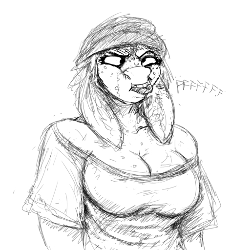 1:1 anthro asinus beanie big_breasts black_and_white breasts cleavage clothed clothing derp_eyes donk_sis donkey edit equid equine female hat headgear headwear hi_res hladilnik horse long_ears mammal monochrome shirt solo topwear // 1280x1280 // 613.4KB