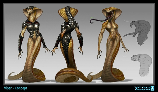 anthro apode armor bodily_fluids breasts claws concept_art draconcopode fangs female hi_res legless model_sheet naga non-mammal_breasts nude official_art open_mouth reptile saliva scalie serpentine snake snake_hood solo tongue tongue_out unconvincing_armor uniped unknown_artist video_games viper_(x-com) x-com // 1864x1083 // 222.6KB