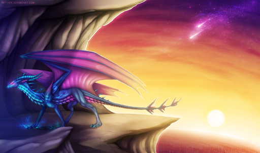 ambiguous_gender blue_body blue_scales claws detailed_background dragon feral hi_res horn membrane_(anatomy) membranous_wings neytirix nude outside ridged_horn scales sky solo spread_wings standing wings // 2071x1222 // 464.0KB