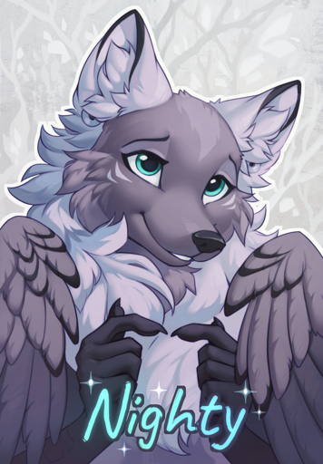 5_fingers black_nose canid canine feathered_wings feathers female fingers fox green_eyes hioshiru hybrid mammal smile wings // 696x1000 // 1.1MB