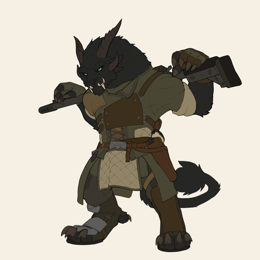 1:1 2015 anthro armor biped black_body black_fur charr claws clothed clothing digital_media_(artwork) digitigrade felid fingerless_gloves footwear fur gloves green_eyes guild_wars gun handwear hi_res horn male mammal ranged_weapon simple_background snowskau solo standing teeth video_games voltas_lockjaw_(fuzzikayu) weapon white_background // 1280x1280 // 412KB