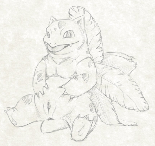 2015 animal_genitalia anus belly elemental_creature female feral flora_fauna genitals graphite_(artwork) ivysaur looking_at_viewer monochrome nintendo open_mouth pencil_(artwork) plant pokemon pokemon_(species) presenting pussy scalie simple_background sketch slightly_chubby smile solo spread_legs spreading tongue tongue_out traditional_media_(artwork) video_games white_background yaroul // 867x822 // 604.9KB