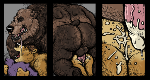 2014 anal anal_penetration anthro anthro_on_anthro backsack balls big_dom_small_sub bodily_fluids brown_body brown_fur butt close-up cum cum_in_ass cum_inside cum_on_butt dominant dramamine drooling drooling_on_partner drooling_onto_other duo erection eyes_closed from_behind_position fucked_silly fur genital_fluids genitals grey_background humanoid_genitalia humanoid_penis larger_male looking_pleasured lying male malemale male_penetrated male_penetrating male_penetrating_male mammal moan nude on_front open_mouth penetration penis perineum pillow rear_view saliva sex simple_background size_difference slightly_chubby smaller_male speed_bump_position tokilai ursid vein veiny_penis // 1200x637 // 789.2KB