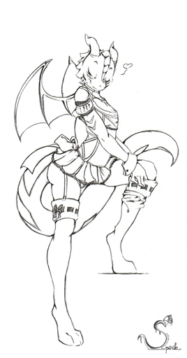 2012 <3 anthro bottomwear clothed clothing crossdressing dragon girly horn legwear looking_at_viewer maid_uniform male membrane_(anatomy) membranous_wings phyore scalie simple_background skirt smile solo spirale stockings teasing uniform white_background wings // 524x1000 // 200.7KB