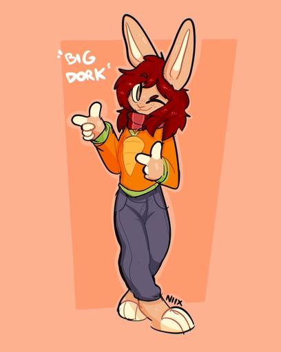 3_toes absurd_res anthro bottomwear brown_body brown_fur clothing denim denim_clothing english_text feet fingerguns fur hi_res jeans lagomorph leporid male mammal multicolored_body multicolored_fur one_eye_closed orange_background pants rabbit scarf simple_background smile solo sweater tan_body tan_fur text the_xing1 toes topwear two_tone_body two_tone_fur wide_eyed wink // 3000x3762 // 339.7KB