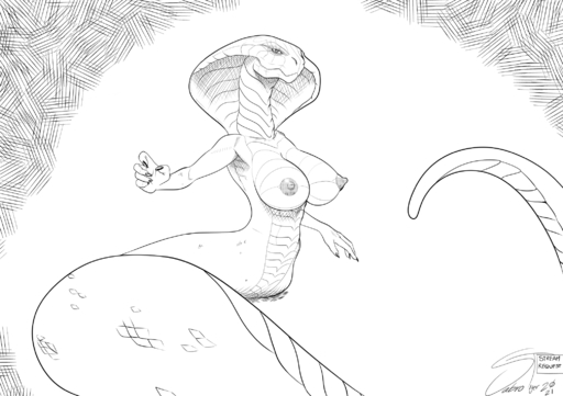 2021 agent_torque anthro apode big_breasts black_and_white breasts draconcopode female hi_res legless line_art long_tail looking_at_viewer monochrome naga nipples non-mammal_breasts nude reptile sabrotiger scales scalie serpentine snake solo video_games viper_(x-com) x-com x-com:_chimera_squad // 2064x1457 // 348.6KB