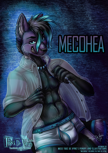 abs bulge canid canine clothed clothing jockstrap looking_at_viewer male mammal mecohea open_clothing open_shirt open_topwear piercing pinup pose ring shirt smile smirk solo topwear toxi_de_vyne_(artist) underwear // 600x849 // 957.1KB