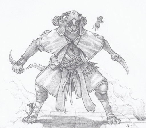 anthro belt_pouch bracelet buckteeth claws clothed clothing crestfallenartist dual_wielding ear_piercing ear_ring empty_eyes foot_wraps fully_clothed graphite_(artwork) greyscale holding_object holding_weapon hood jewelry knife looking_at_viewer male mammal melee_weapon monochrome murid murine necklace open_mouth pencil_(artwork) piercing ranged_weapon rat rodent shuriken simple_background skaven snout solo standing teeth toe_claws tongue traditional_media_(artwork) warhammer_(franchise) warhammer_fantasy weapon white_background wraps // 1176x1037 // 1.2MB