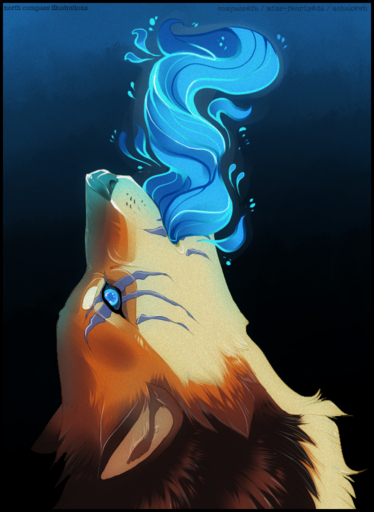 ambiguous_gender breath_powers canid canine canis compass_(artist) elemental_manipulation feral fire fire_breathing fire_manipulation fur headshot_portrait mammal open_mouth portrait scar simple_background solo wolf // 629x860 // 835.1KB