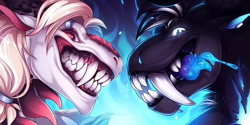 2020 2:1 arsauron digital_media_(artwork) dragon duo greame open_mouth smile teeth tongue // 1400x700 // 1.7MB