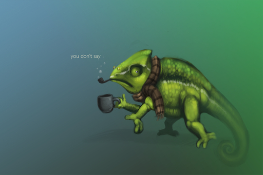 3:2 4_toes chameleon conditional_dnp cup english_text feet feral flap-necked_chameleon green_body green_skin holding_cup holding_object lizard looking_at_viewer male meme pipe reptile scalie scarf smoking_pipe solo text toes tojo_the_thief you_don't_say zygodactyl // 1080x720 // 407.7KB