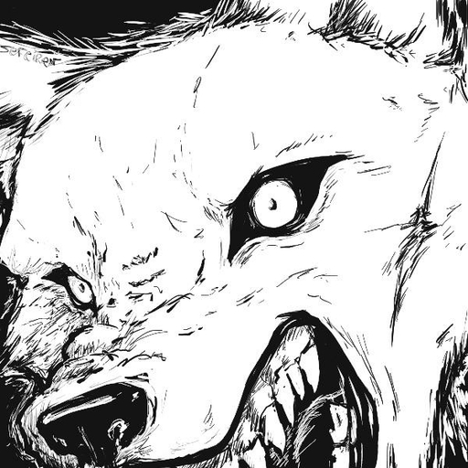 1:1 ambiguous_gender angry anthro black_and_white canid canine close-up conditional_dnp fur icon mammal monochrome sefeiren sketch snarling solo teeth white_eyes // 600x600 // 77.9KB