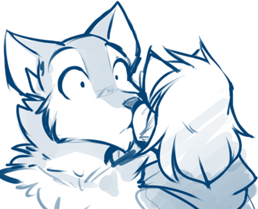 2019 ambiguous_gender anthro blue_and_white blush brutus_(twokinds) canid canine canis clovis_(twokinds) conditional_dnp confusion duo embarrassed fox hybrid keidran kissing low_res male mammal monochrome simple_background sketch tom_fischbach twokinds webcomic webcomic_character white_background wolf // 400x325 // 87.1KB