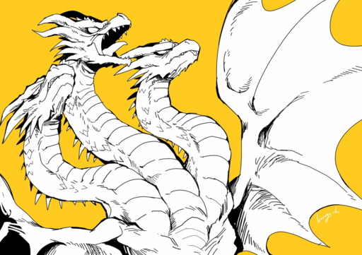 3_heads digital_media_(artwork) dragon godzilla_(series) horn hydra kaiju king_ghidorah koroguchi monster multi_head open_mouth reptile scalie solo teeth toho tongue wings // 1200x846 // 852.7KB