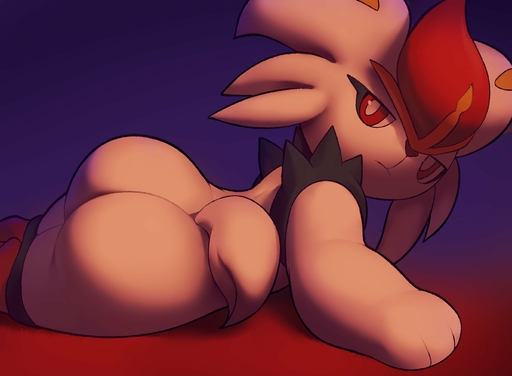ambiguous_gender anthro big_butt butt cinderace clothed clothing hi_res inkune lagomorph looking_at_viewer looking_back mammal nintendo pants_down partially_clothed pokemon pokemon_(species) solo thick_thighs video_games // 2726x2000 // 212.2KB