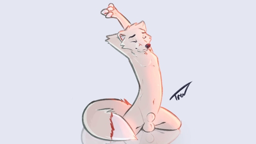 16:9 2020 animal_genitalia anthro arctic_fox balls biped canid canine casual_nudity dipstick_tail eyes_closed fox fully_sheathed fur genitals hi_res long_torso male mammal multicolored_tail navel nude red_body red_fur sheath simple_background solo stretching trev_(trevart) trevart vulpes white_background white_body white_fur widescreen // 1920x1080 // 76.7KB