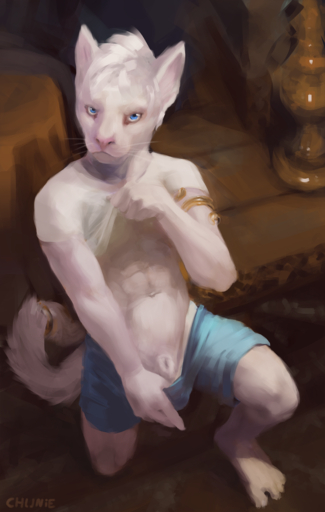 2016 5_toes abs accessory alexis_(hacken) animal_genitalia anthro armband athletic athletic_anthro athletic_male biceps biped blue_eyes bottomwear chunie clothed clothing clothing_lift detailed_background digital_media_(artwork) domestic_cat feet felid feline felis fully_sheathed fur furgonomics genitals hair hi_res hindpaw jewelry kneeling looking_at_viewer male mammal navel pants paws plantigrade ring sheath shirt shirt_lift solo tail_accessory tail_jewelry tail_ring toes topwear underwear white_body white_fur white_hair // 813x1280 // 889.2KB