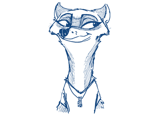 2020 anthro blue_and_white cheek_tuft clothed clothing domestic_ferret facial_tuft fur jewelry mammal monochrome mustela mustelid musteline necklace samur_shalem simple_background sketch solo true_musteline tuft white_background // 1280x914 // 36.1KB