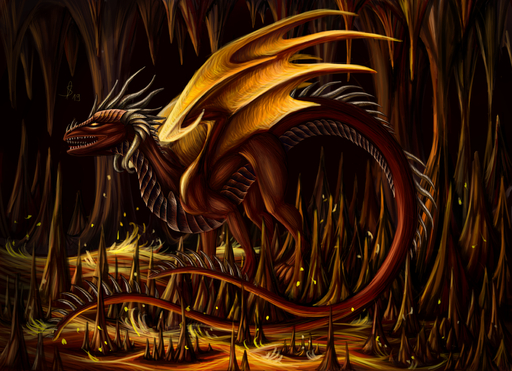 2019 absurd_res ambiguous_gender claws digital_media_(artwork) dragon feral hi_res horn membrane_(anatomy) membranous_wings open_mouth rathena scales scalie solo spines standing teeth tongue western_dragon wings // 4961x3595 // 11.9MB