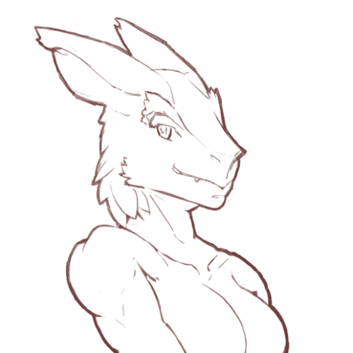 1:1 anthro breasts female lushvale muscular muscular_anthro muscular_female sergal solo // 512x512 // 77KB