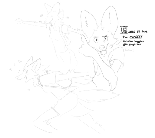 anthro backpack canid canine english_text female gesture hd01 hi_res laugh mammal maned_wolf mary_(wetchop) meme monochrome montage naruto_run pointing running sketch solo teenager text wetchop young // 2095x1867 // 437.6KB