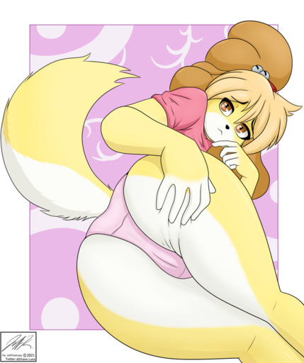 anthro butt isabelle_(animal_crossing) // 850x1015 // 686.1KB