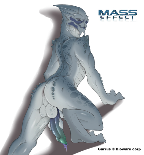 2008 alien all_fours anthro anus arched_back backsack balls bioware bodily_fluids butt digitigrade erection garrus_vakarian genital_fluids genitals looking_at_viewer looking_back male mass_effect narse nude open_mouth penis precum presenting presenting_hindquarters rear_view science_fiction simple_background solo turian video_games white_background // 1001x1074 // 333.4KB