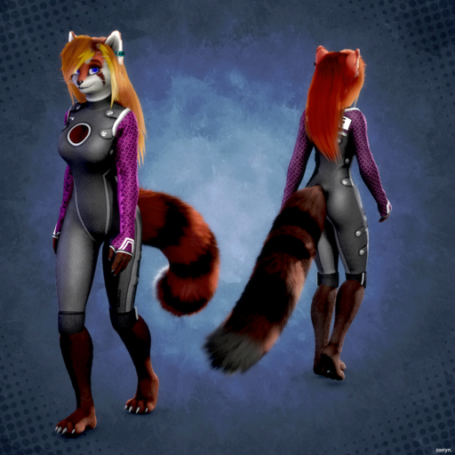 1:1 2017 3d_(artwork) 3d_animation 4_toes ailurid animated anthro barefoot big_breasts black_nose blonde_hair blue_eyes bodysuit breasts catherine_(alpha-wolf) claws clothing digital_media_(artwork) ear_tag feet female hair jumpsuit long_tail looking_at_viewer mammal multicolored_hair pawpads paws plantigrade red_hair red_panda short_playtime skinsuit smile soles solo tight_clothing toes two_tone_hair uniform walk_cycle zorryn // 880x880 // 8.9MB