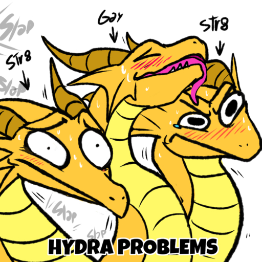 1:1 2019 3_heads ambiguous_gender annoyed blitzdrachin blush bodily_fluids conditional_dnp dragon english_text eyes_closed feral godzilla_(series) horn humor hydra hydra_problems king_ghidorah lol_comments looking_pleasured male_(lore) multi_head o_o offscreen_sex onomatopoeia orientation_play penetration pink_tongue scales scalie shocked simple_background solo sound_effects stated_heterosexuality stated_homosexuality stated_sexuality suggestive sweat tears text toho tongue tongue_out unseen_character white_background wide_eyed yellow_body yellow_scales yellow_skin // 700x700 // 385.3KB