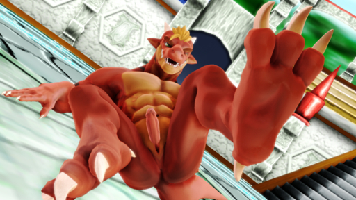 16:9 2019 3d_(artwork) abs anthro blonde_hair claws delga digital_media_(artwork) dragon erection feet foot_focus genitals hair looking_at_viewer male malicekira mmd muscular muscular_anthro muscular_male nude open_mouth penis scalie smile soles solo teeth toe_claws toes widescreen // 1280x720 // 1.3MB