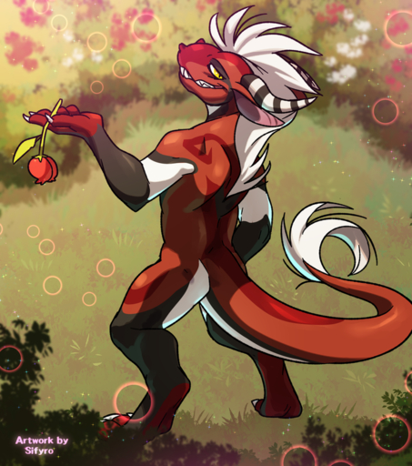 anthro athletic athletic_anthro blitzdrachin conditional_dnp dragon flower grass hair holding_flower holding_object horn looking_at_viewer looking_back male plant razr_(character) rose_(flower) scalie sharp_teeth smile solo tail_tuft teeth thick_tail tuft white_hair // 700x792 // 703.3KB