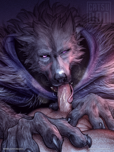 2022 3:4 anthro blaidd_(elden_ring) canid canine canis catsudon claws duo fellatio fur genitals male malemale mammal oral penile penis sex tongue tongue_out video_games wolf // 768x1024 // 1.9MB
