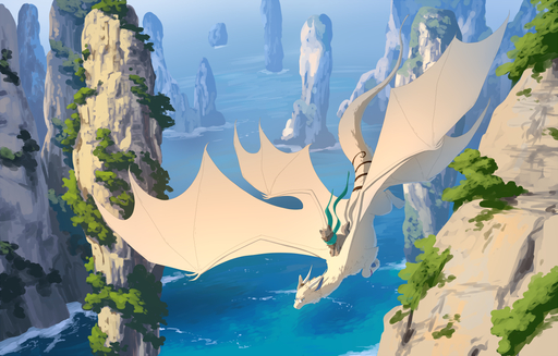 2019 akitamonster ambiguous_gender blue_ears day detailed_background digital_media_(artwork) dragon duo feral flying fur furred_dragon malik membrane_(anatomy) membranous_wings outside riding rock water white_body white_fur wings // 1270x812 // 858.5KB