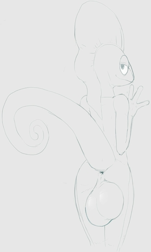 2019 anthro anus balls big_balls butt hi_res inteleon long_tail looking_at_viewer looking_back male monochrome pokemon_(species) presenting presenting_hindquarters reptile scalie scruffythedeer simple_background sketch smile solo video_games // 985x1638 // 46.7KB