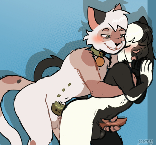 against_surface anal animated anthro blush collar duo felid feline hi_res humping jonky lanza male malemale mammal masturbation open_mouth pasufani smile smirk // 1290x1200 // 3.0MB