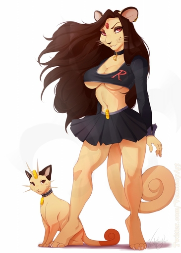 2019 4_toes 5_fingers anthro breasts brown_hair cleavage clothed clothing digital_media_(artwork) ear_piercing ear_ring eyebrows eyelashes feet felid feline female fingers hair hi_res looking_at_viewer mammal meowth midriff navel nintendo persian_(pokemon) piercing pokemon pokemon_(species) red_eyes shirt simple_background smile team_rocket text text_on_clothing text_on_shirt text_on_topwear toes topwear under_boob url vexstacy video_games whiskers white_background // 913x1280 // 122.4KB