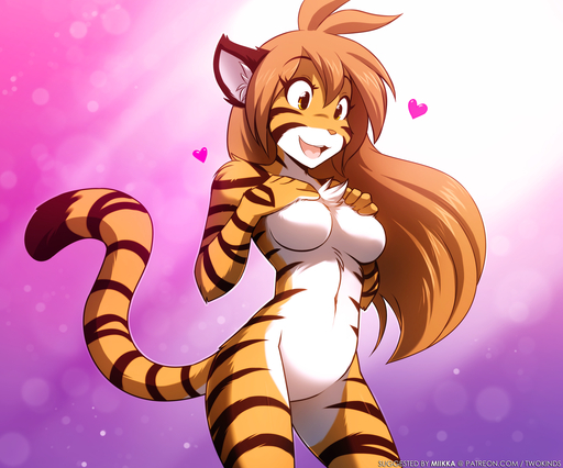 2020 <3 amber_eyes anthro black_stripes breast_grab breasts brown_hair casual_nudity chest_tuft colored conditional_dnp digital_media_(artwork) featureless_breasts featureless_crotch felid female flora_(twokinds) fur gradient_background hair hand_on_breast happy hi_res inner_ear_fluff keidran long_hair looking_at_self looking_down mammal navel nude open_mouth open_smile pantherine simple_background smile solo striped_body striped_fur stripes text tiger tom_fischbach tuft twokinds url webcomic webcomic_character // 1539x1280 // 1.4MB