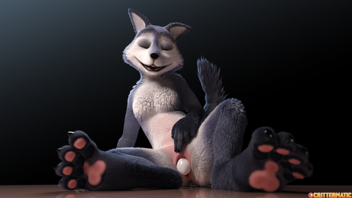 3d_(artwork) anthro canid canine canis clitoris crittermatic digital_media_(artwork) egg female genitals hi_res lying mammal oviposition paws pussy sage_(critterclaws) solo wolf // 3000x1688 // 3.0MB