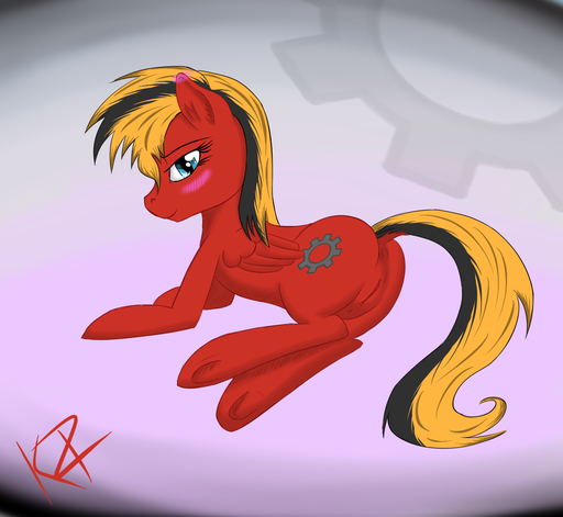 anus black_hair blonde_hair blue_eyes blush blushing_ears butt clothing coat cutie_mark equid equine fan_character feathered_wings feathers female feral fur genitals hair hasbro hi_res horse looking_at_viewer mammal multicolored_hair my_little_pony pegasus pussy red_body red_clothing red_coat red_fur red_topwear red_wings smile solo topwear two_tone_hair twotail813 twotail_(mlp) wings // 1307x1203 // 520.9KB