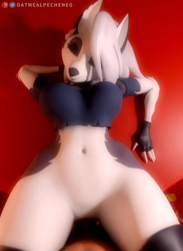 3d_(artwork) animated anthro breasts canid canid_demon canine clothing collar demon digital_media_(artwork) duo female fur genitals hair hellhound hi_res loona_(helluva_boss) male malefemale mammal nude oatmealpecheneg penetration penile pussy red_sclera sound vaginal vaginal_penetration webm white_body white_fur // 1080x1480, 17.2s // 6.2MB