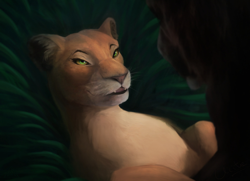 2019 bedroom_eyes canon_couple duo elicitie eyelashes face_focus felid female feral fur half-closed_eyes hi_res lion male mammal nala narrowed_eyes pantherine seductive simba smile solo_focus // 2382x1724 // 5.6MB