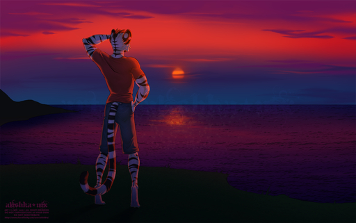 alishka anthro clothed clothing edron felid hair male mammal pantherine scar solo standing stripes tiger // 1280x803 // 647.6KB