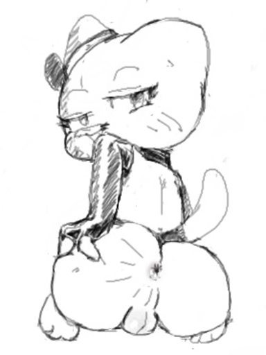 anus balls butt cartoon_network felid gumball_watterson looking_back low_res male mammal monochrome presenting presenting_hindquarters solo the_amazing_world_of_gumball vono // 278x371 // 25.9KB