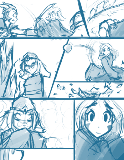 2015 angry animal_humanoid basitin blue_and_white cape clothing comic conditional_dnp dragon female group horn human humanoid hybrid keith_keiser lynn_(twokinds) male mammal melee_weapon monochrome outside sarah_(twokinds) scalie sealeen_(twokinds) simple_background sketch smoke sword tom_fischbach twokinds weapon webcomic webcomic_character white_background // 850x1100 // 249.9KB