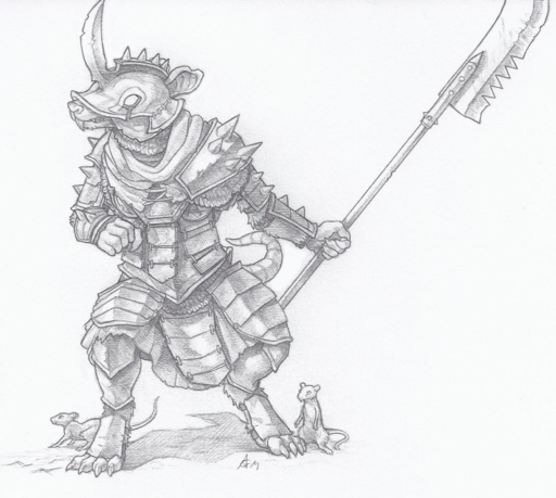 anthro armor buckteeth claws clothed clothing crestfallenartist empty_eyes fully_clothed graphite_(artwork) greyscale headgear helmet holding_object holding_weapon looking_aside male mammal melee_weapon monochrome murid murine pencil_(artwork) polearm rat rodent simple_background skaven snout solo spiked_armor spiked_helmet spikes standing teeth toe_claws traditional_media_(artwork) warhammer_(franchise) warhammer_fantasy weapon white_background // 1184x1062 // 1.0MB
