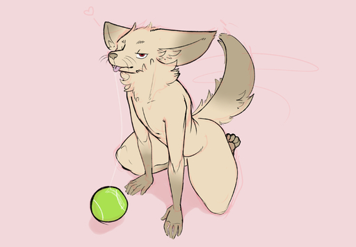 ball balls blep bodily_fluids canid canine fennec fox genitals hi_res jackie_(securipun) male mammal nude saliva saliva_string securipun solo tennis_ball tongue tongue_out vulpes // 2874x2000 // 986.4KB