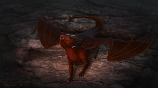 16:9 2019 4k absurd_res ambiguous_gender claws digital_media_(artwork) dragon feral floverale-hellewen hi_res horn membrane_(anatomy) membranous_wings red_body red_skin scalie solo standing western_dragon wings // 3840x2160 // 5.0MB