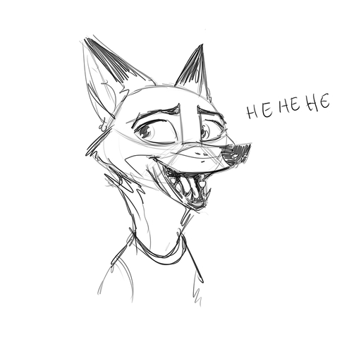 1:1 2020 anthro canid canine clothed clothing dipstick_ears fangs fox fur mammal monochrome multicolored_ears nick_wilde open_mouth open_smile reaction_image red_fox samur_shalem shirt simple_background sketch smile solo teeth topwear vulpes white_background // 1024x1024 // 232.4KB